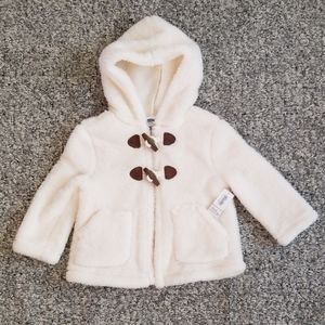 Baby faux fur coat with hoodie. NWT